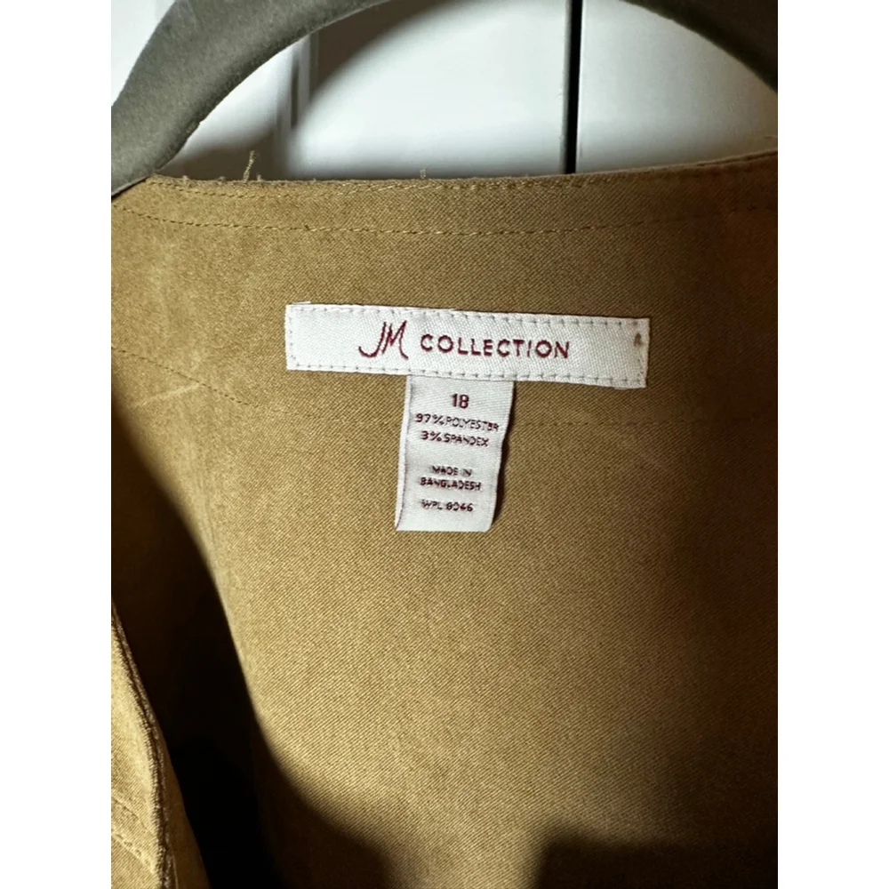 JM Collection Brown Faux Suede Blazer Jacket Plus Size 18 - Picture 3 of 6